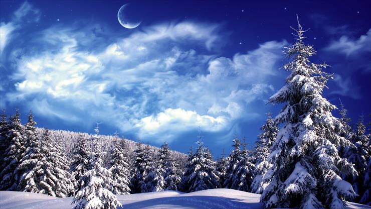 1. TAPETY NA PULPIT  176 - fur-trees_trees_clouds_snow_moon_sky_snowdrifts_6398_1920x1080.jpg